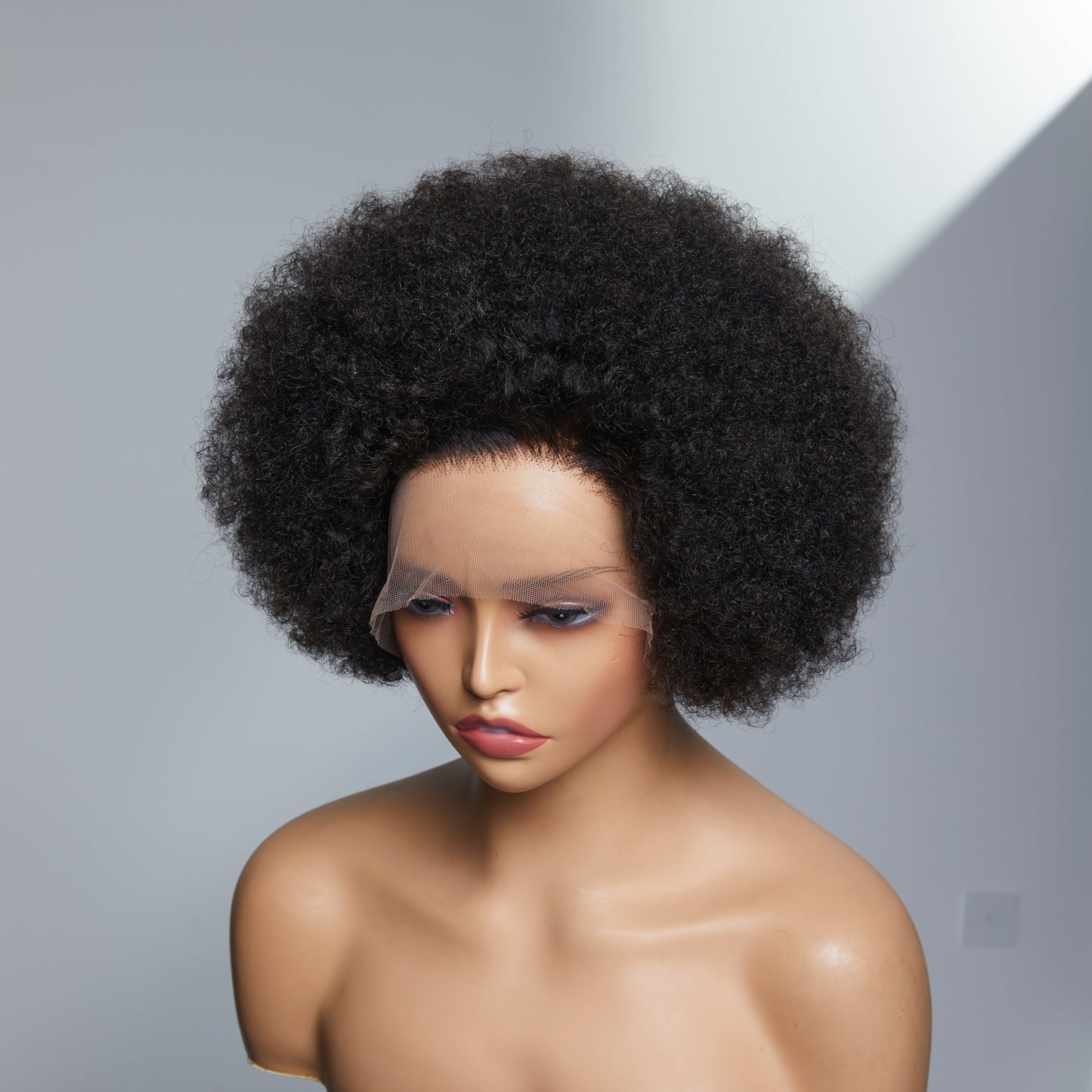 Retro & Vintage | Ultra Natural Afro Curl 5x5 Frontal Lace Short Wig 100% Human Hair