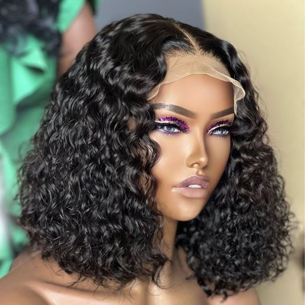 Short Water Wave Wig 4x4 Lace Closure wig | Glueless wear