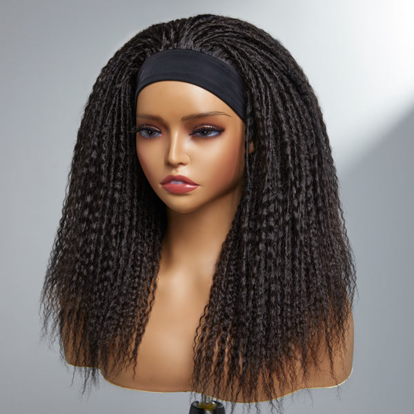 Vera Dolls TWIST | Throw On & Go Dreadlock Style Glueless Long Headband Wig 100% Human Hair (Get Free Trendy Headbands)