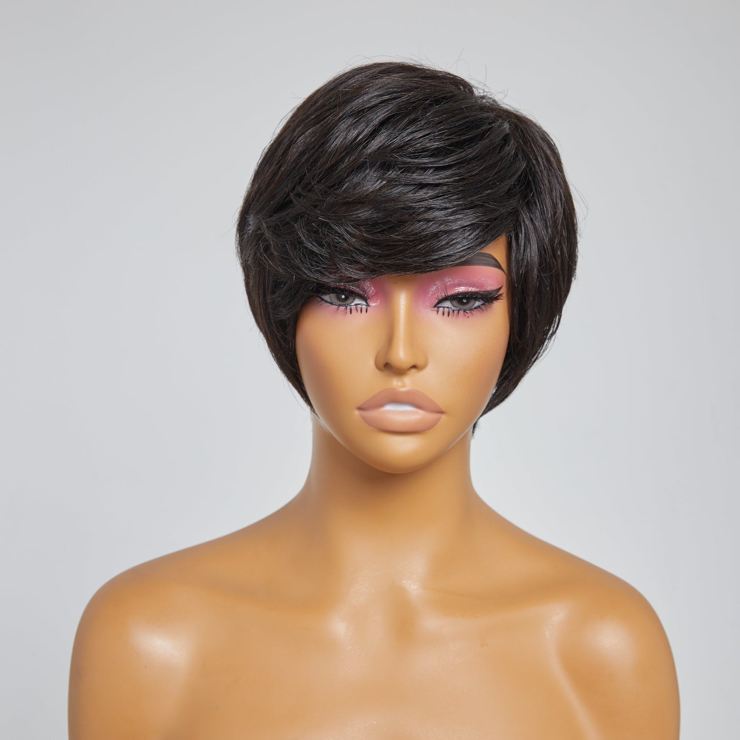 Boss Vibe With Side-swept Bangs No Lace Glueless Short Wig 100% Human Hair