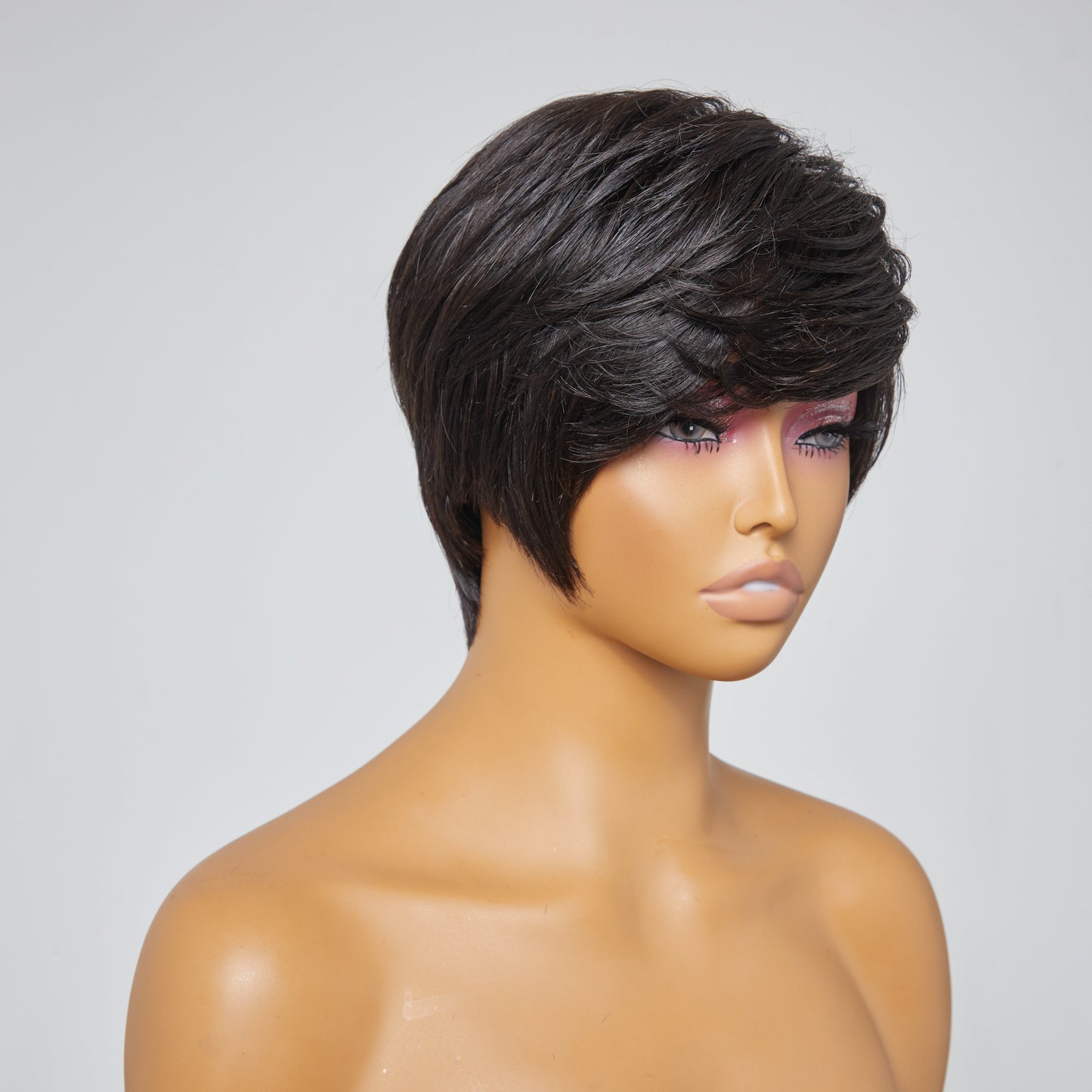 Boss Vibe With Side-swept Bangs No Lace Glueless Short Wig 100% Human Hair
