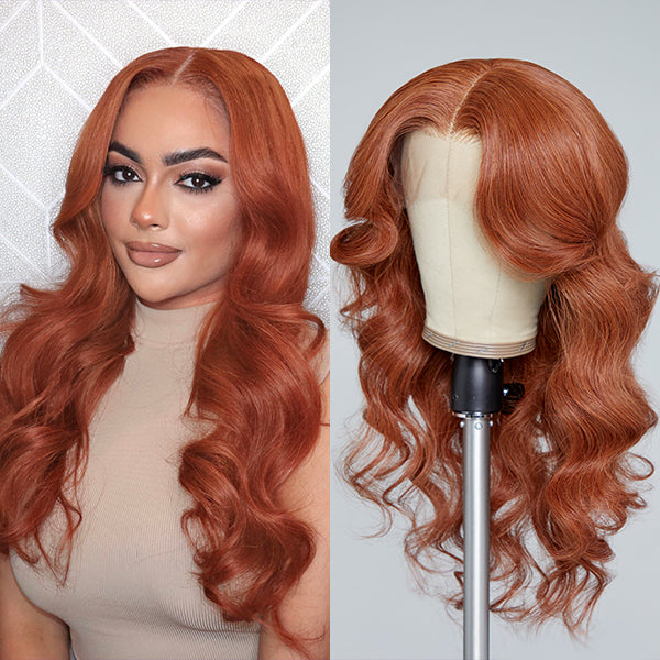 Cinnamon Brown Loose Wave Glueless 5x5 Closure Undetectable HD Lace Long Wig 100% Human Hair