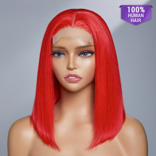VeraDolls Fairycore Red Glueless 4x4 Closure Bob Wig 100% Human Hair | Halloween Limited
