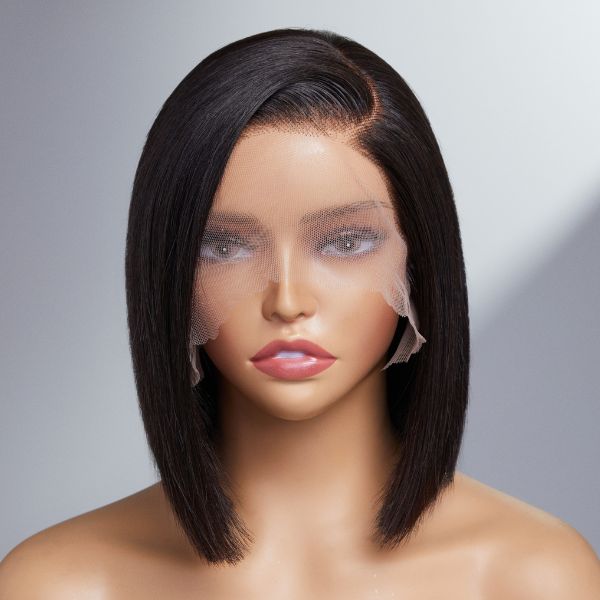Super Natural Side Part Glueless Minimalist Lace Bob Wig 100% Human Hair | Fits All Face Shapes
