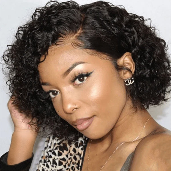 Short Cut Deep wave | Glueless Curly Lace Wig